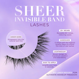 Lilly Lashes Mink feather-light feel closeup emphasizing lightweight wear.