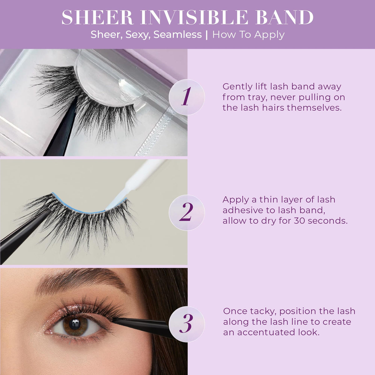 Lilly Lashes Natural-looking closeup demonstrating enhanced eye definition.