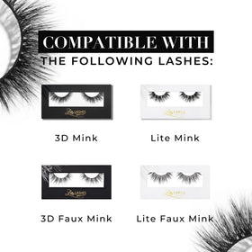 Close-up of Power Liner showing extra-tacky lash adhesive effect on lash band