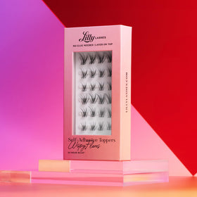 Lilly Lashes clear-band toppers blending seamlessly for invisible finish