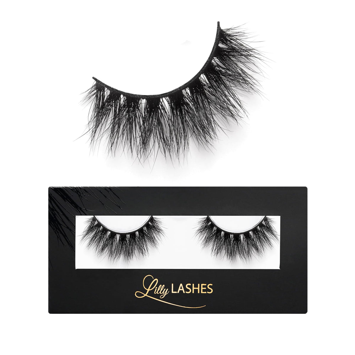 Lilly Lashes So Extra Mykonos 3D Mink Lashes in luxurious packaging for quick glam.