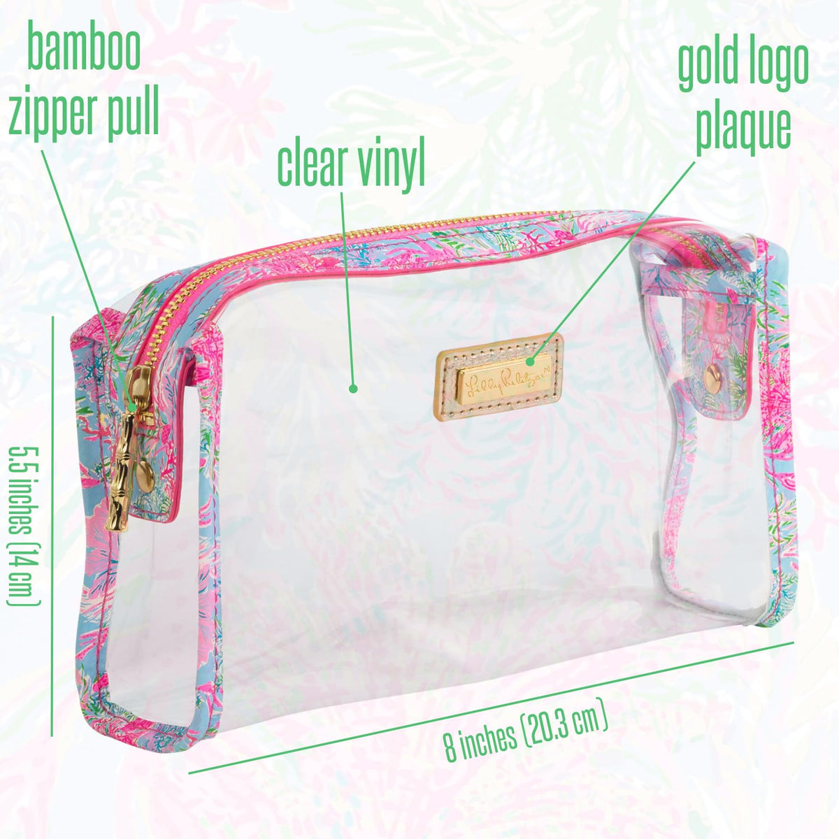 Lilly Pulitzer makeup and toiletries bag, versatile pouch for cosmetics on the go.