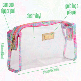 Lilly Pulitzer makeup and toiletries bag, versatile pouch for cosmetics on the go.