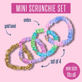 Lilly Pulitzer mini scrunchies worn on wrist for quick styling