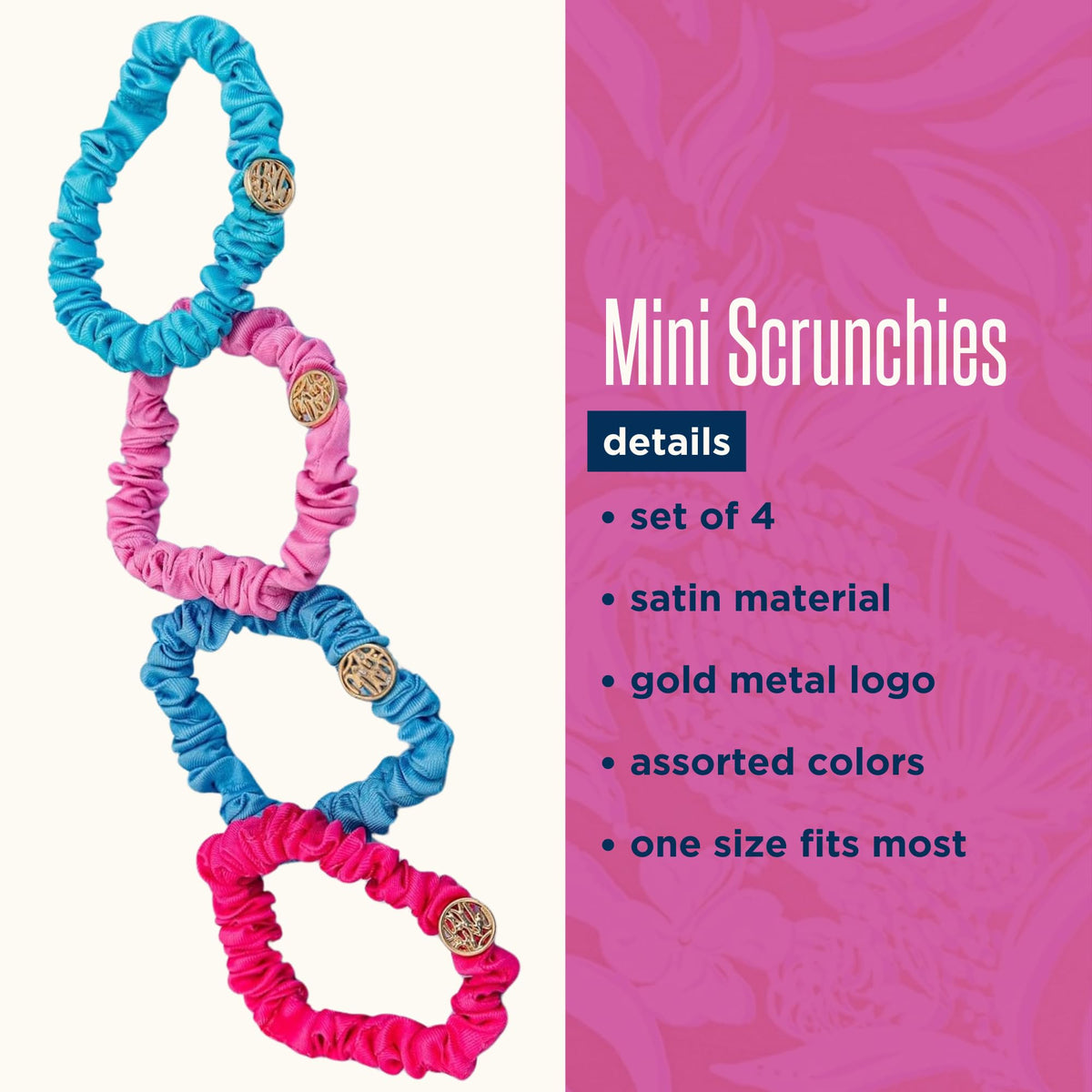 Compact Lilly Pulitzer satin scrunchie gift-packaging suitable for gifting