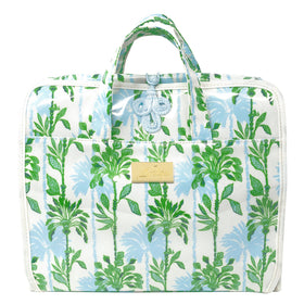 Lilly Pulitzer travel organizer with secure interior compartments.