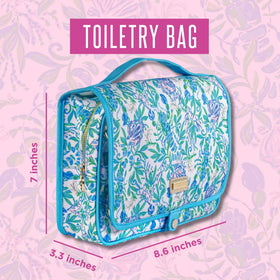 Lilly Pulitzer travel bag exterior with floral pattern for a sunny, stylish look.