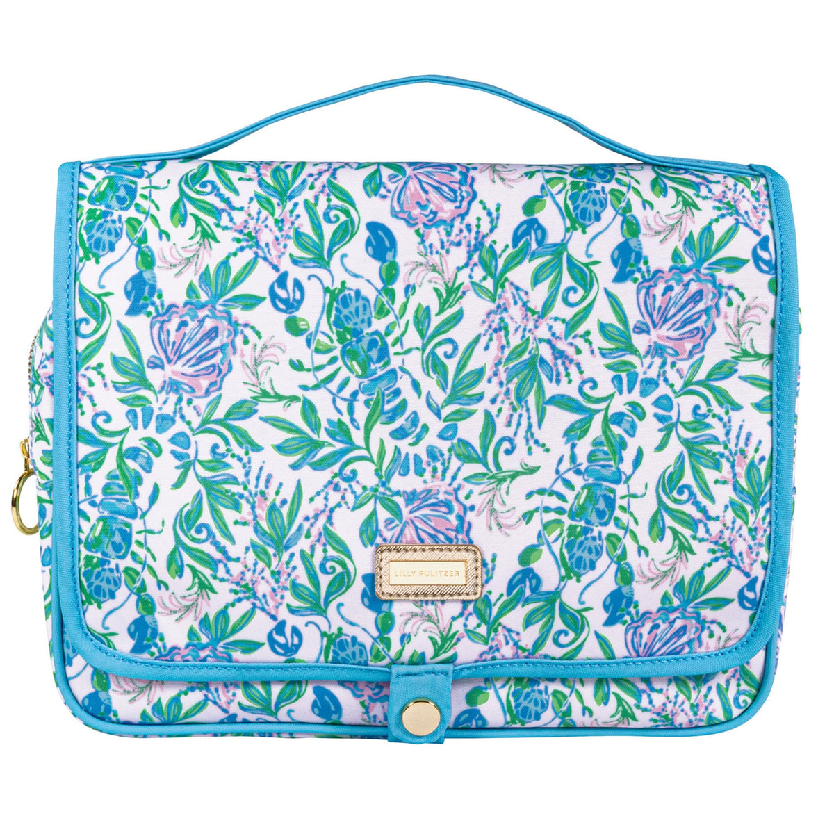 Lilly Pulitzer bag pocketed design keeps bottles upright and organized on the go.