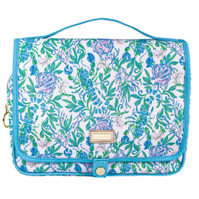 Lilly Pulitzer bag pocketed design keeps bottles upright and organized on the go.