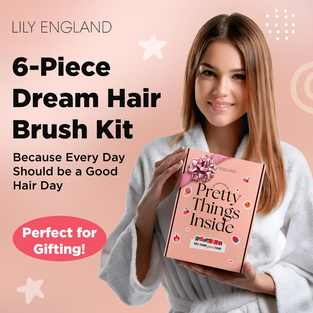 Lily England wide-tooth comb detangling large sections with care