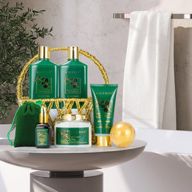 LILY ROY bath oil enhances a silky bath moment