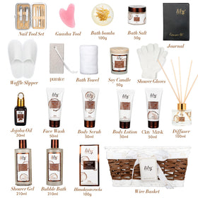 LILY ROY coconut vanilla diffuser creating calming home spa ambience.