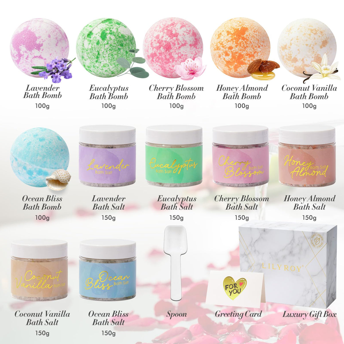 LILY ROY dried roses and jasmine flowers fragrance the bath