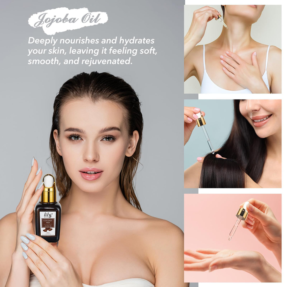 LILY ROY Himalayan rocks and jojoba oil for natural aromatherapy and skin care.
