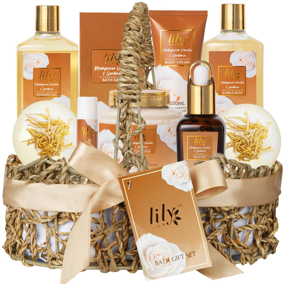 LILY ROY Mother's Day basket with shower gel for pampering bath routine