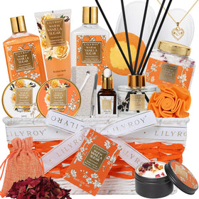 Lily Roy Vanilla Sugar Bath Gift Basket with spa items for indulgent self-care