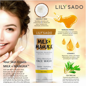 LILY SADO Coconut milk hydration close-up, enriched with Aloe and Jojoba.