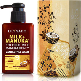 LILY SADO Milk+Manuka cleanser bottle ready for daily cleansing and hydration