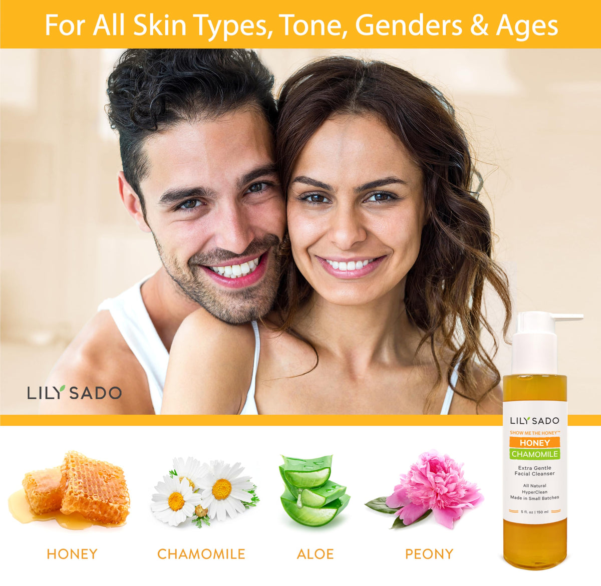 LILY SADO Show Me The Honey dermatologist-approved image highlights trusted skincare