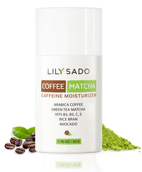 LILY SADO Tea+C moisturizer bottle highlights antioxidant-rich skincare action