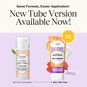 LilyAna Naturals Bakuchiol Face Lift Cream sea moss ingredient display emphasizes hydration.