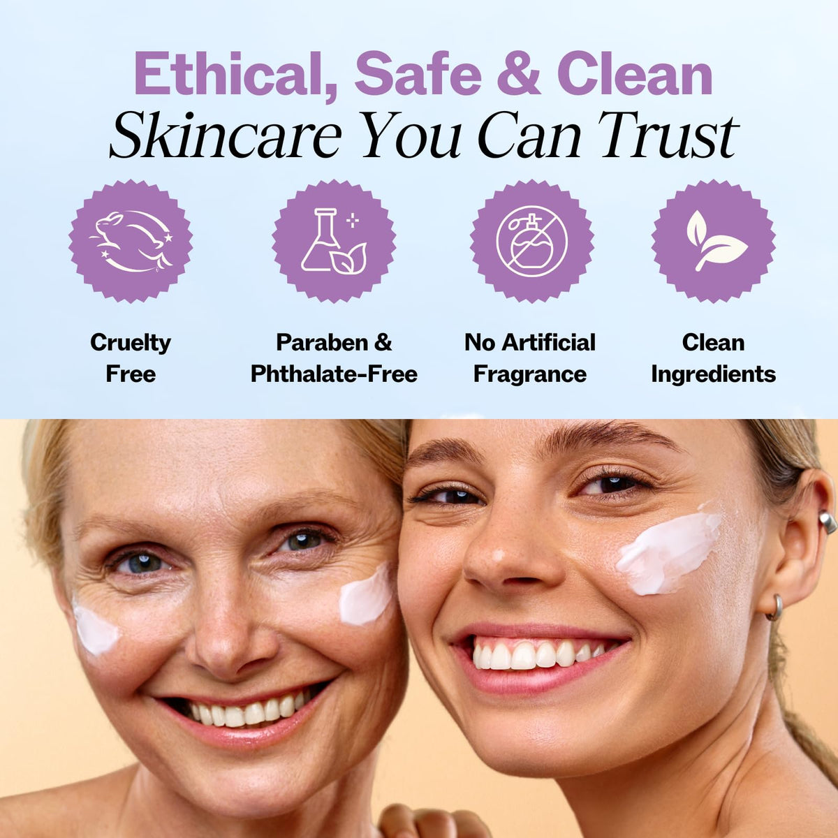LilyAna Naturals Eye Cream box front communicates anti-aging properties and suitable for sensitive skin.