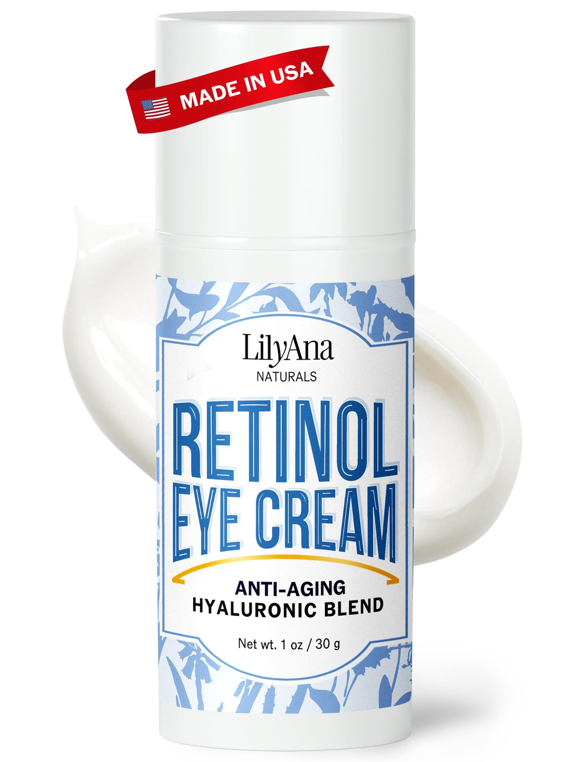 LilyAna Naturals Eye Cream jar closeup highlighting rich hydration for the eye area.