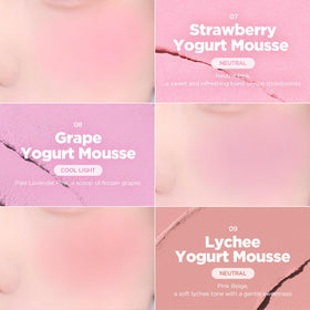 Lilybyred Luv Beam Cheek Mousse soft focus blur effect on cheeks.