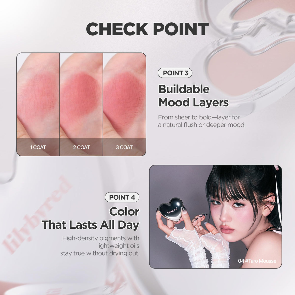 Lilybyred Luv Beam Cheek Mousse compact open shot ideal for on-the-go wear.