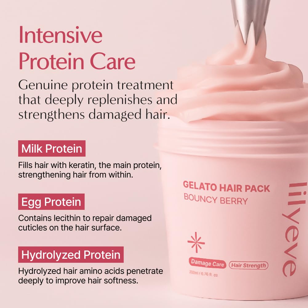 Lilyeve Repairturn Gelato Hair Pack Bouncy Berry variant with 7-berry complex