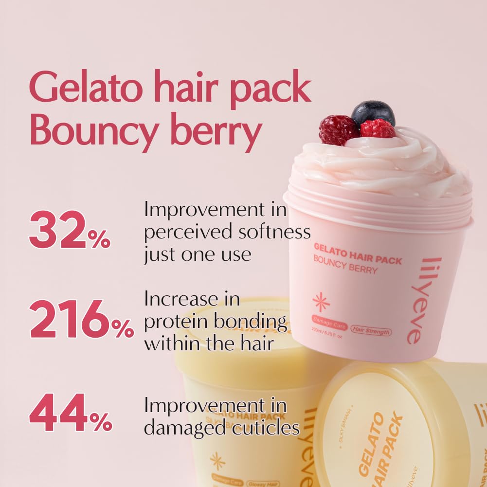 Lilyeve Repairturn Gelato Hair Pack gelato texture melts into hair for quick repair
