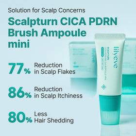 lilyeve SCALPTURN built-in brush close-up shows 16 bristles for precise scalp application