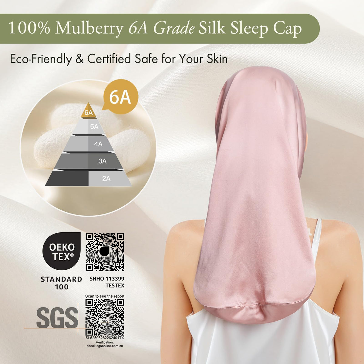 LilySilk moisture-retention silk cap for shiny, manageable hair