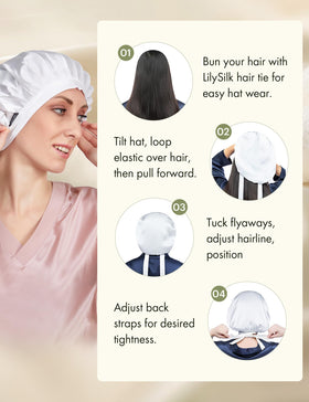 LilySilk Rosy Pink Silk Bonnet lightweight and travel-friendly for on-the-go nights