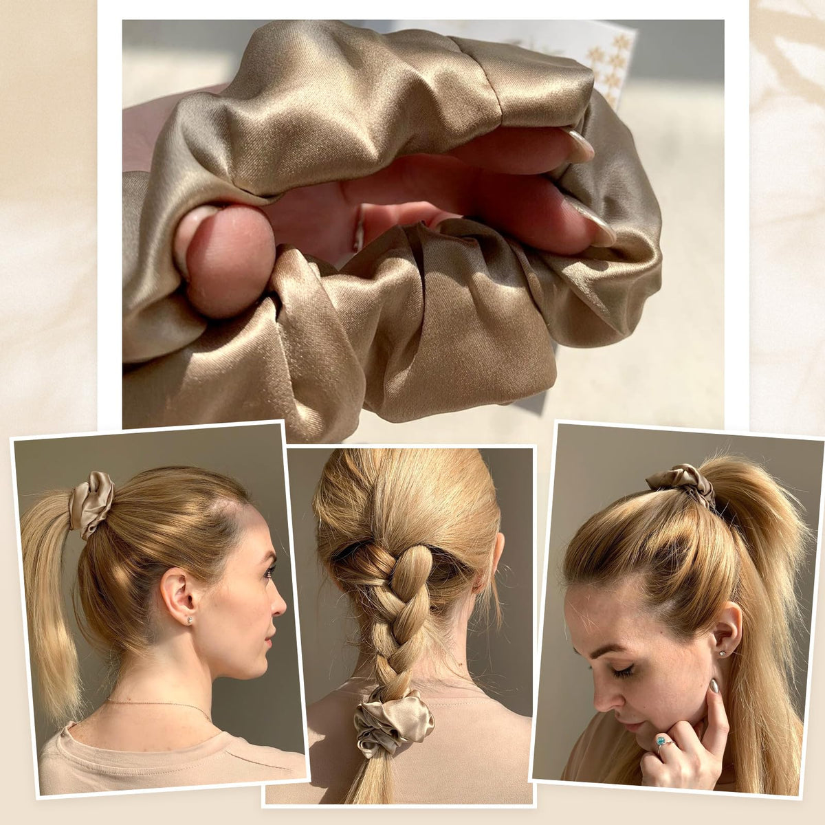LilySilk color-variety silk scrunchie adds subtle shine and style