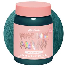 Lime Crime Dirty Mermaid dye bottle showing vibrant seafoam color for bold at-home color