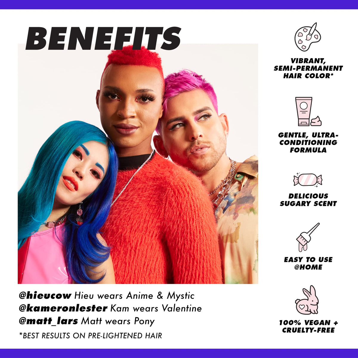 Lime Crime Unicorn Hair Dye application demonstrates at home color transformation