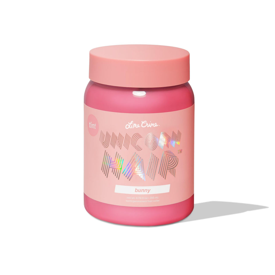 Lime Crime Unicorn Hair Tint Bunny pastel pink for damage-free color and conditioning at home