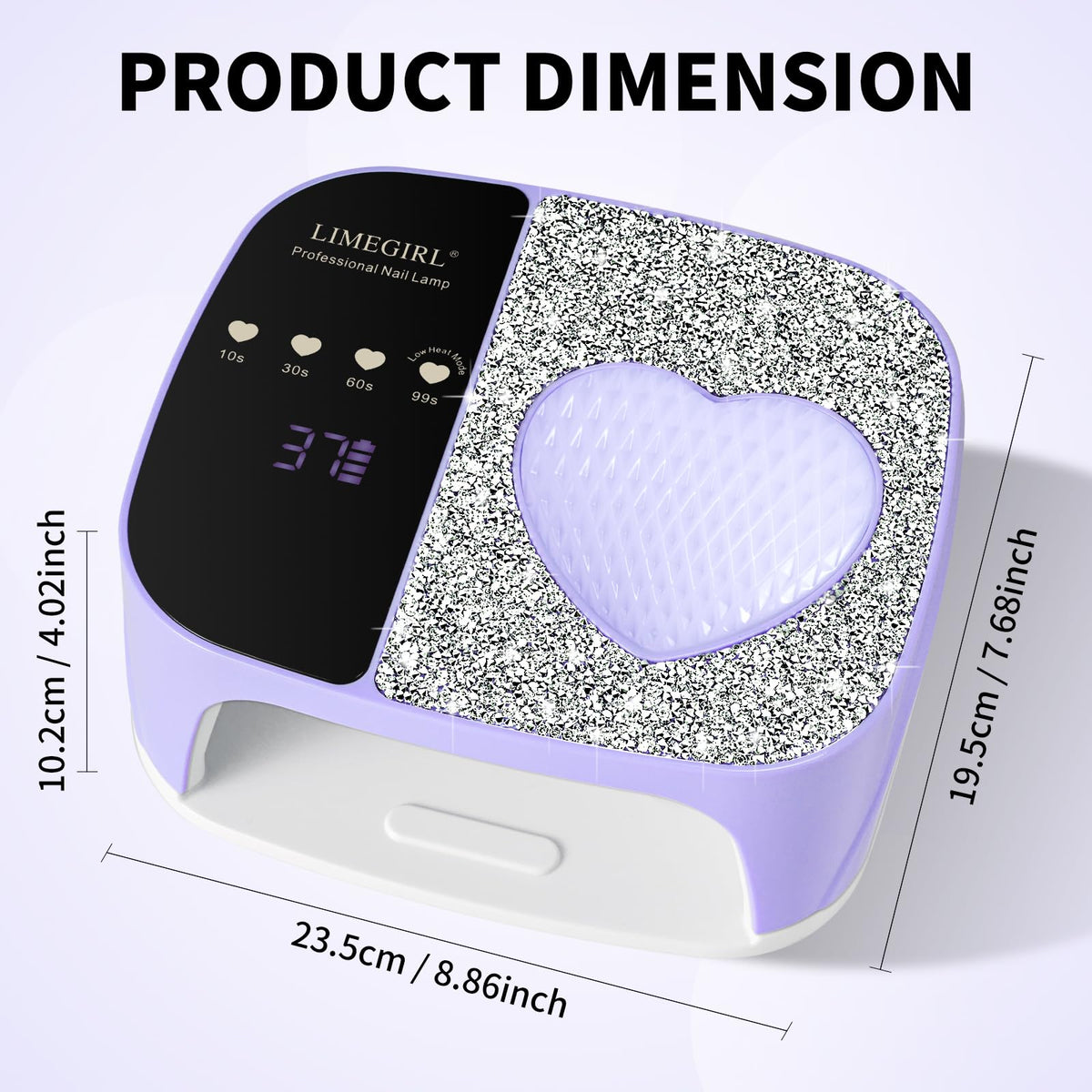 LimeGirl lamp with 36 LED beads delivers fast cure for base color and top coats.
