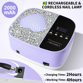 LimeGirl cordless nail lamp with 7800mAh battery enables long mobile curing sessions.