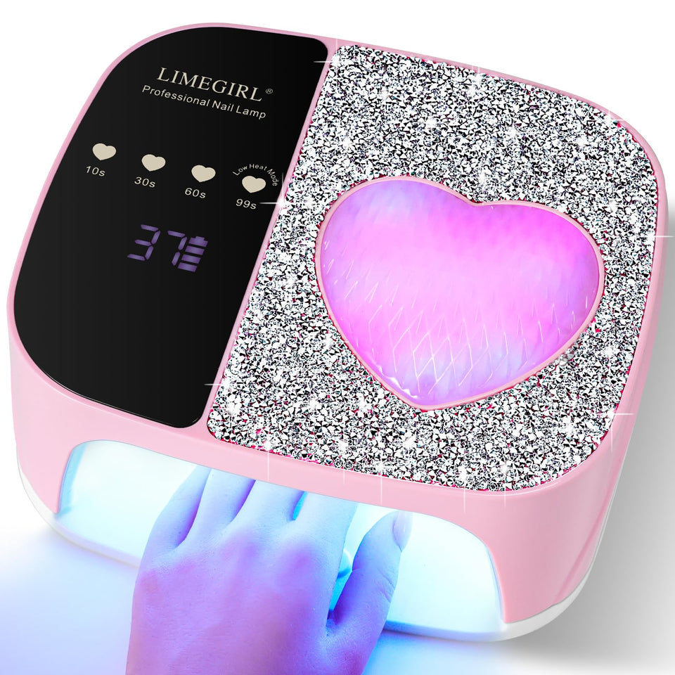 LimeGirl UV LED Nail Lamp Kit front view for quick, even gel curing at home