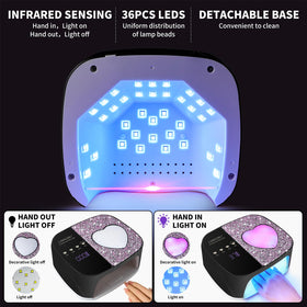 LimeGirl lamp side view highlights cordless operation for untethered manicures