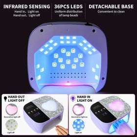 LimeGirl UV LED nail lamp side view shows compact cordless design for salons.