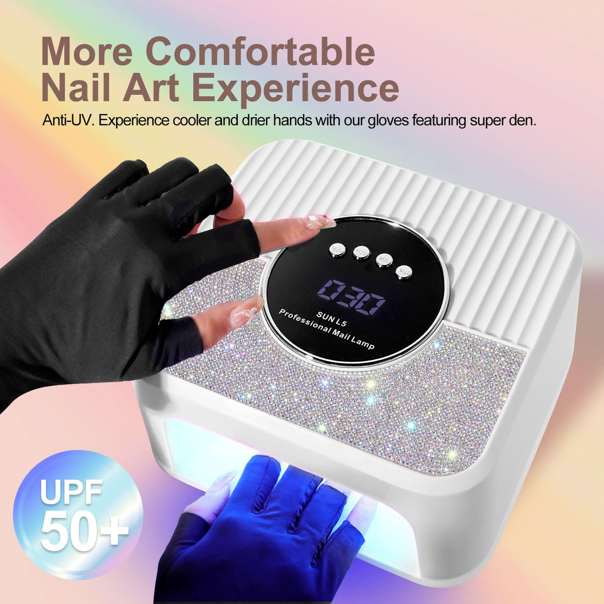 LimeGirl UV LED nail lamp side view shows compact, home-friendly design.