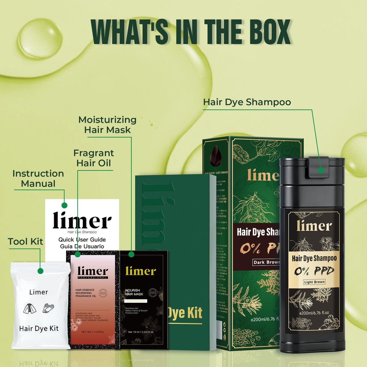 Limer 6-in-1 system supports shine, strength, and moisture during coloring.