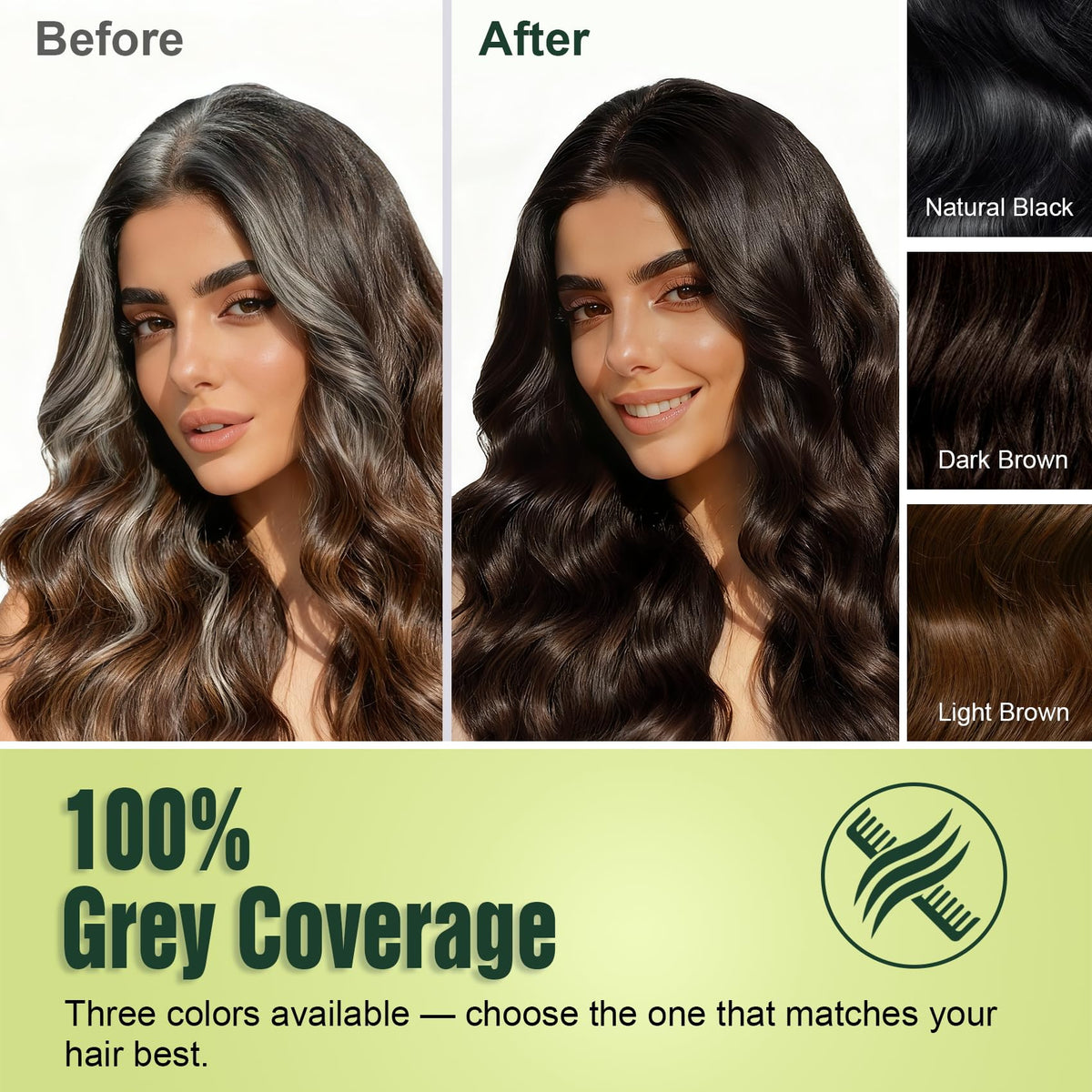 Limer Hair Dye Shampoo pump application shows 3-in-1 convenience with no mess.