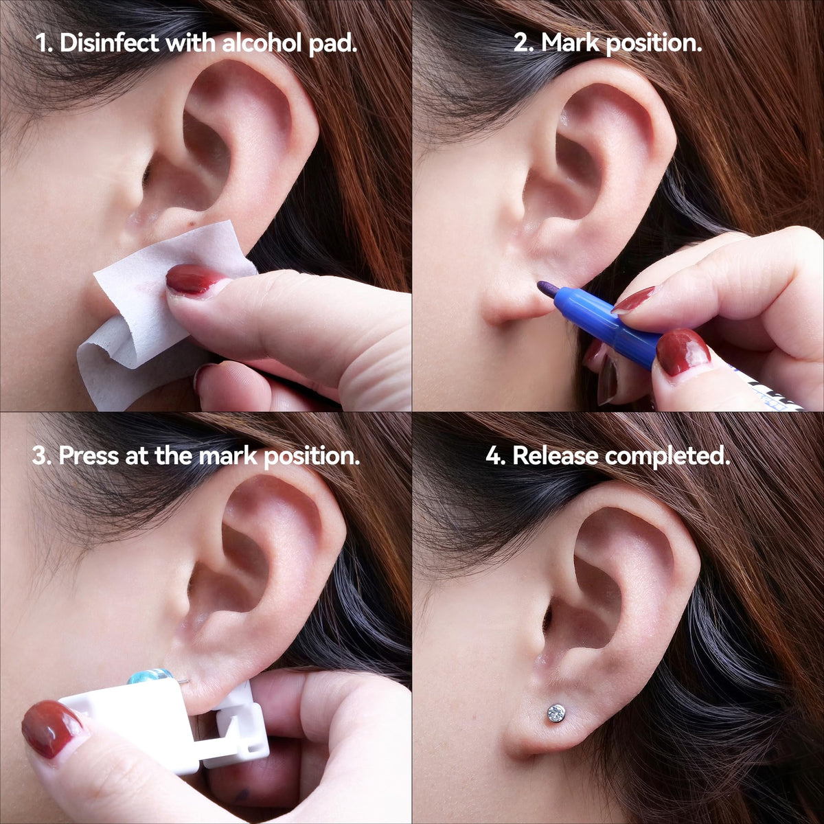 Limerencia alcohol pads support hygienic prep before piercing.
