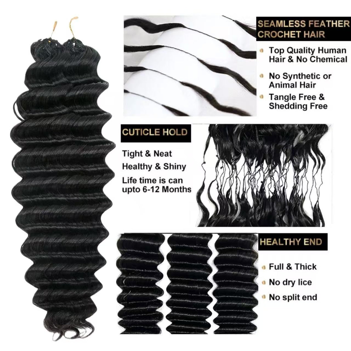 Limited Beauty Feather Crochet Hair provides soft texture for easy styling