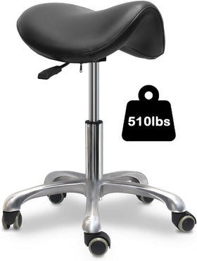 LIMKOMES saddle-stool with wheels shows ergonomic design for comfortable daily use.