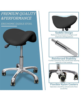LIMKOMES rolling stool with silent wheels protects floors during movement.